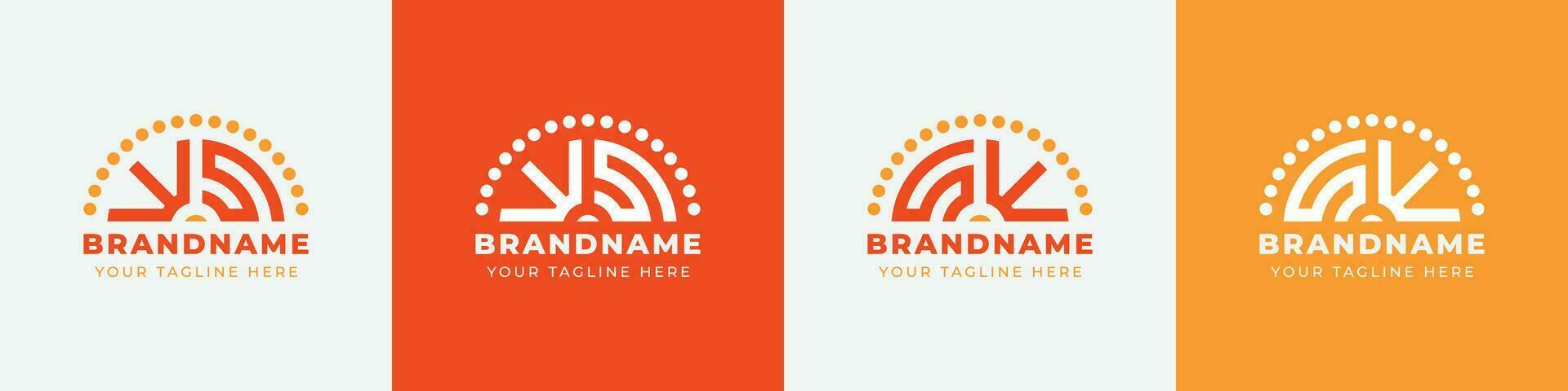 Letter SW and WS Sunrise  Logo Set, suitable for any business with SW or WS initials. vector
