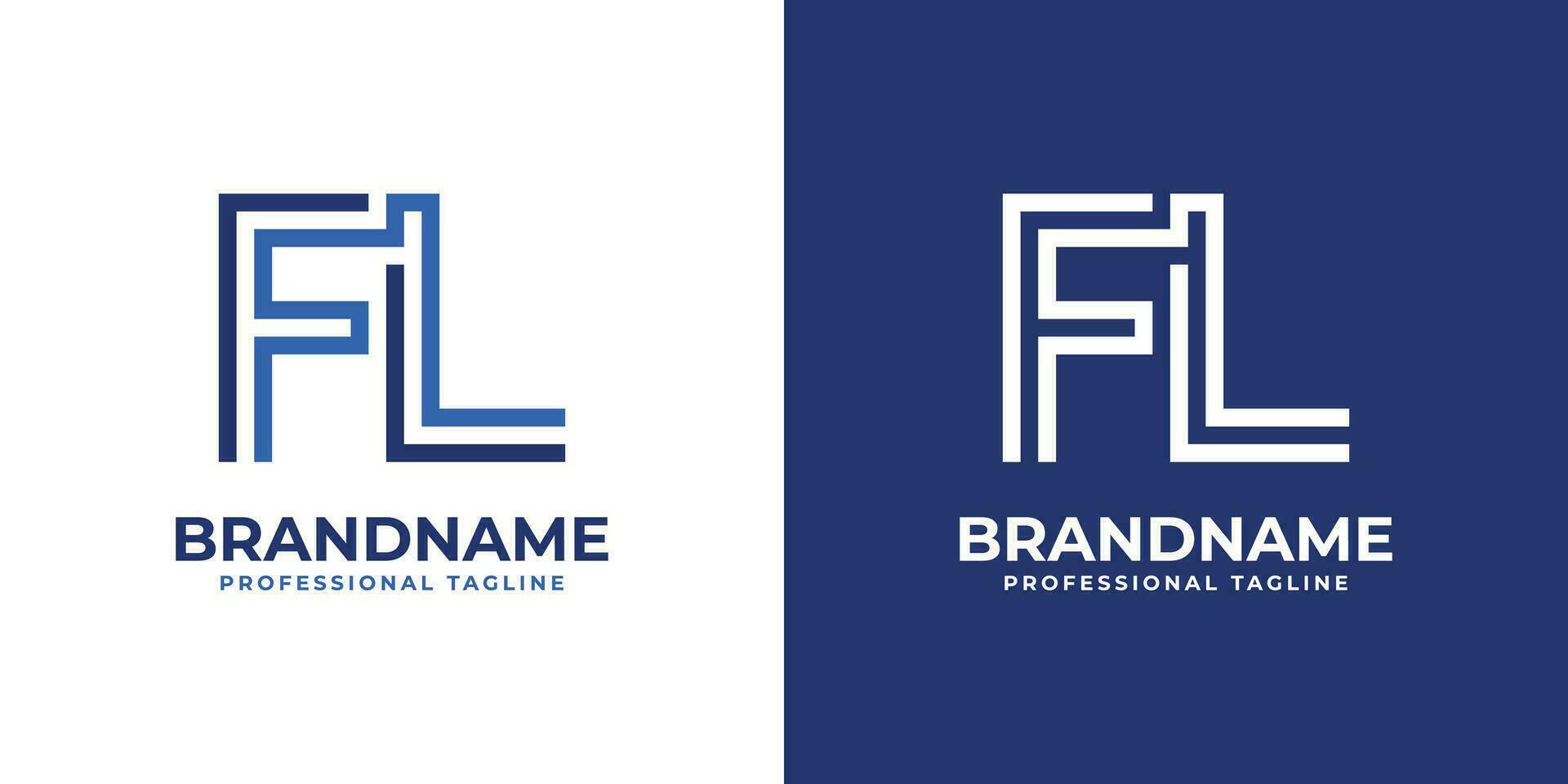 Letter FL Line Monogram Logo, suitable for any business with FL or LF initials. vector