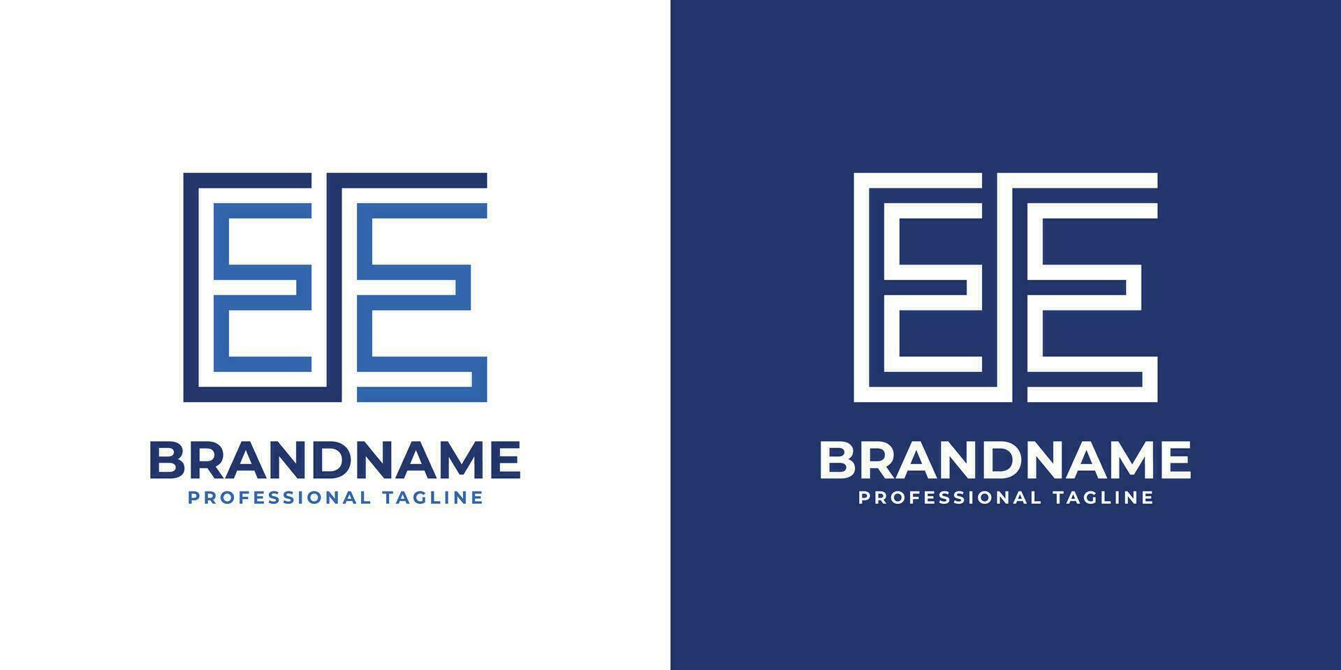 Letter EE Line Monogram Logo, suitable for any business with E or EE initials. vector