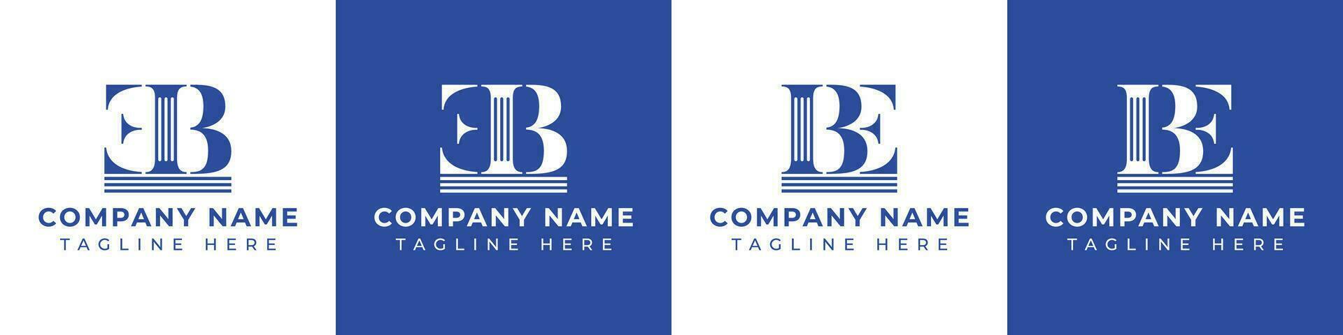 Letter BE and EB Pillar logo, suitable for any business with EB or BE related to Pillar. vector