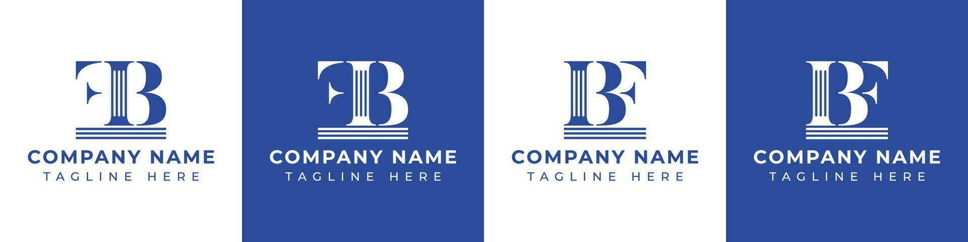 Letter BF and FB Pillar logo, suitable for any business with FB or BF related to Pillar. vector