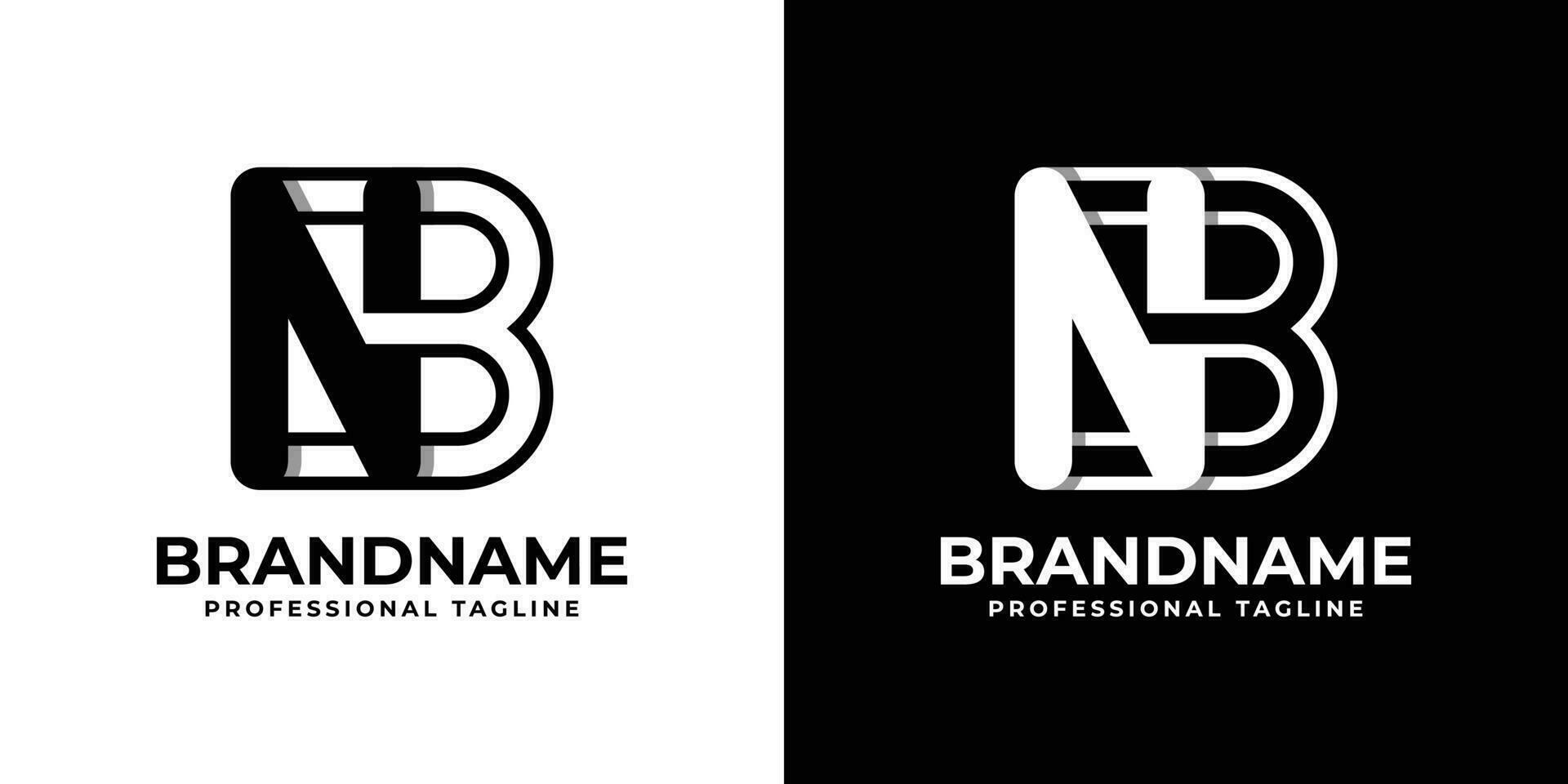 Letter NB or BN Monogram Logo, suitable for any business with NB or BN initials. vector