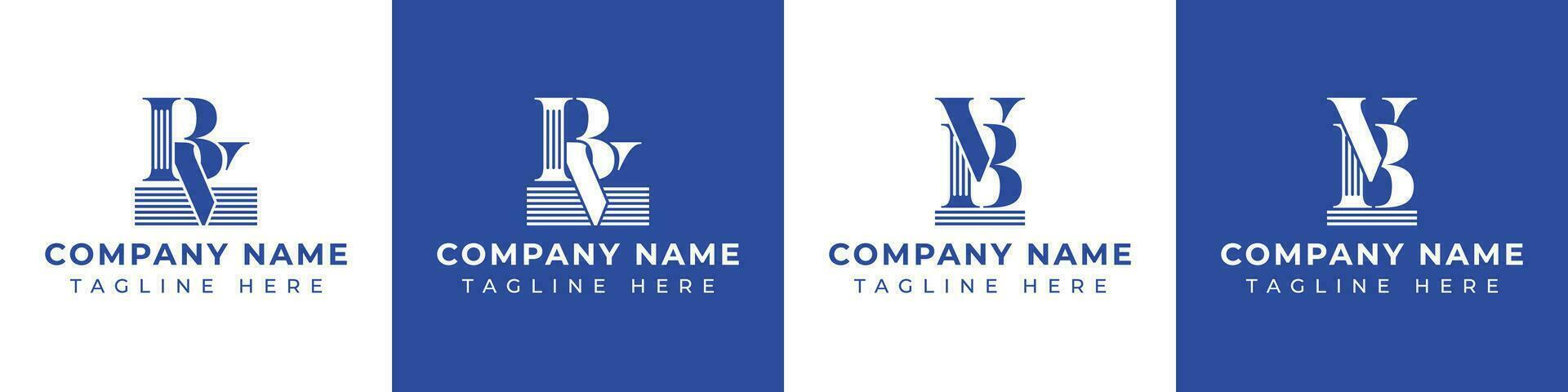 Letter BV and VB Pillar logo, suitable for any business with VB or BV related to Pillar. vector