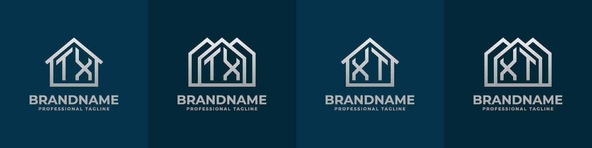 Letter TX and XT Home Logo Set. Suitable for any business related to house, real estate, construction, interior with TX or XT initials. vector
