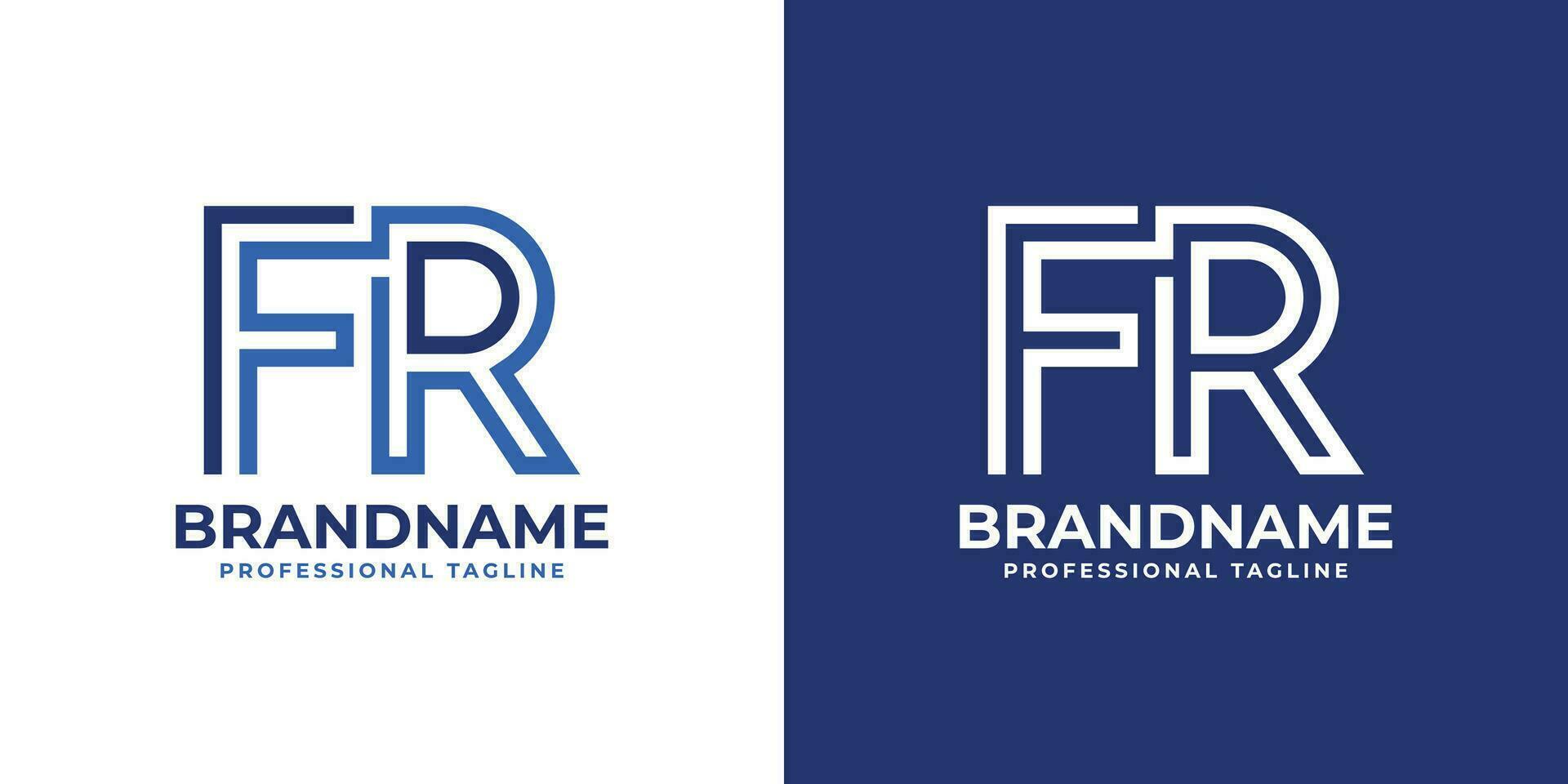 Letter FR Line Monogram Logo, suitable for any business with FR or RF initials. vector