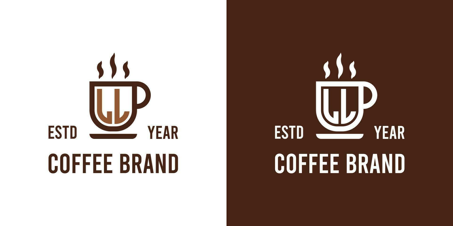 letra ll café logo, adecuado para ninguna negocio relacionado a café, té, o otro con ll iniciales. vector