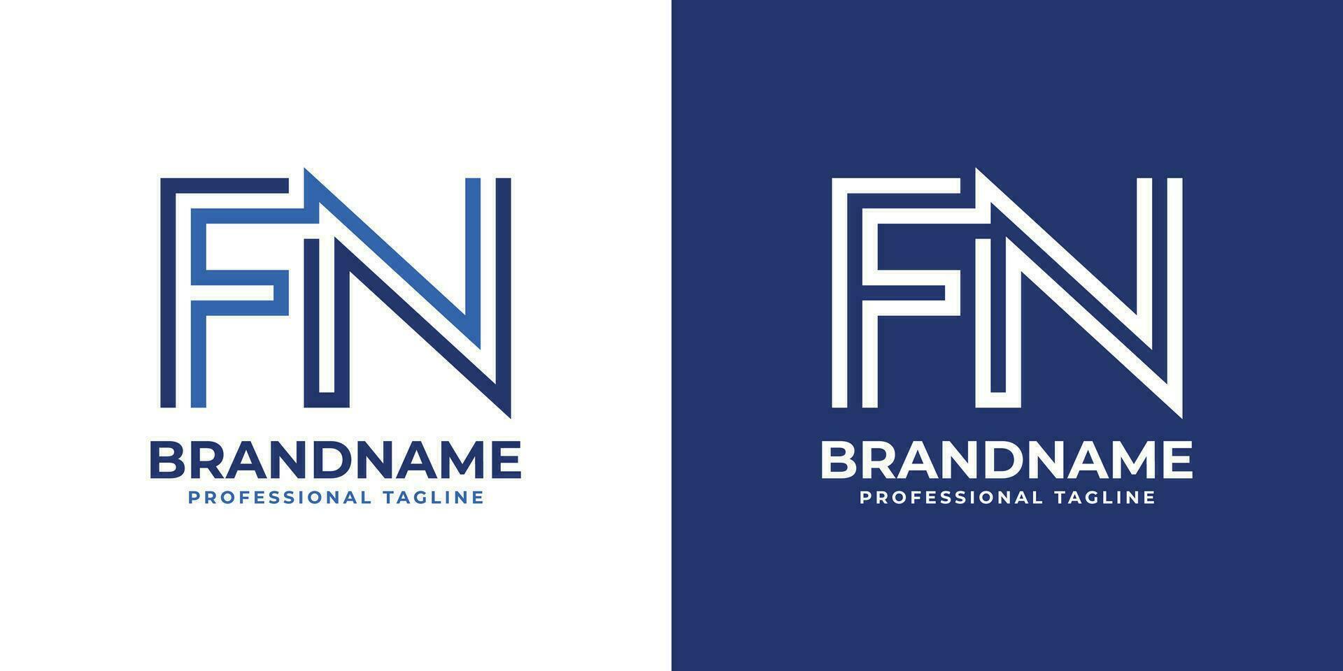 Letter FN Line Monogram Logo, suitable for any business with FN or NF initials. vector