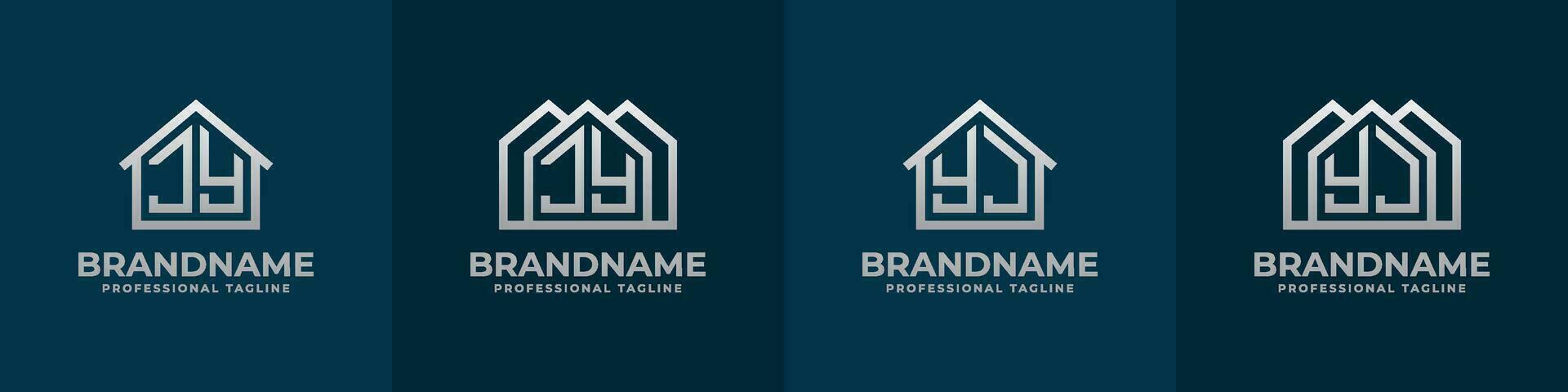 Letter JY and YJ Home Logo Set. Suitable for any business related to house, real estate, construction, interior with JY or YJ initials. vector