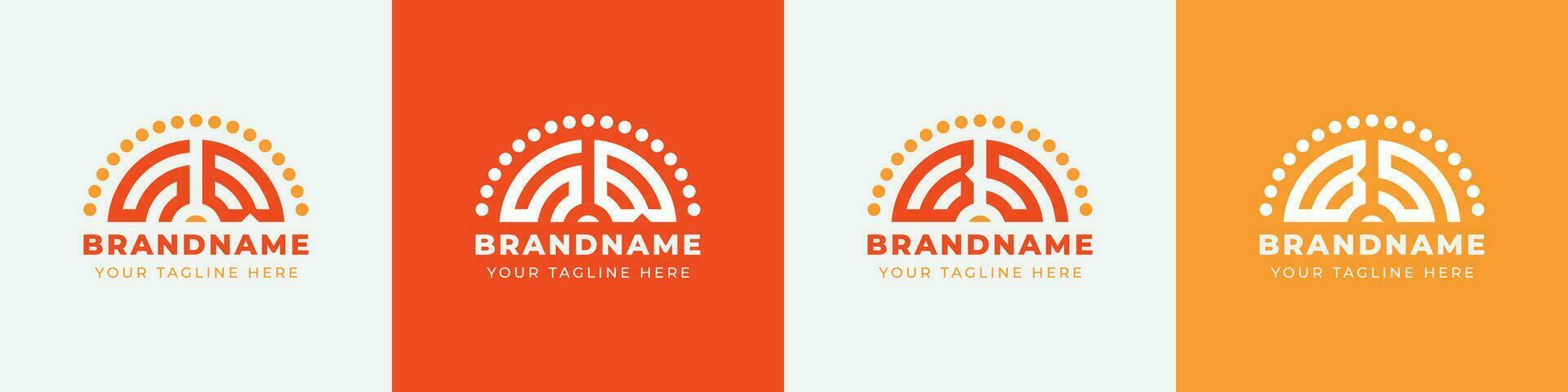 Letter BS and SB Sunrise  Logo Set, suitable for any business with BS or SB initials. vector