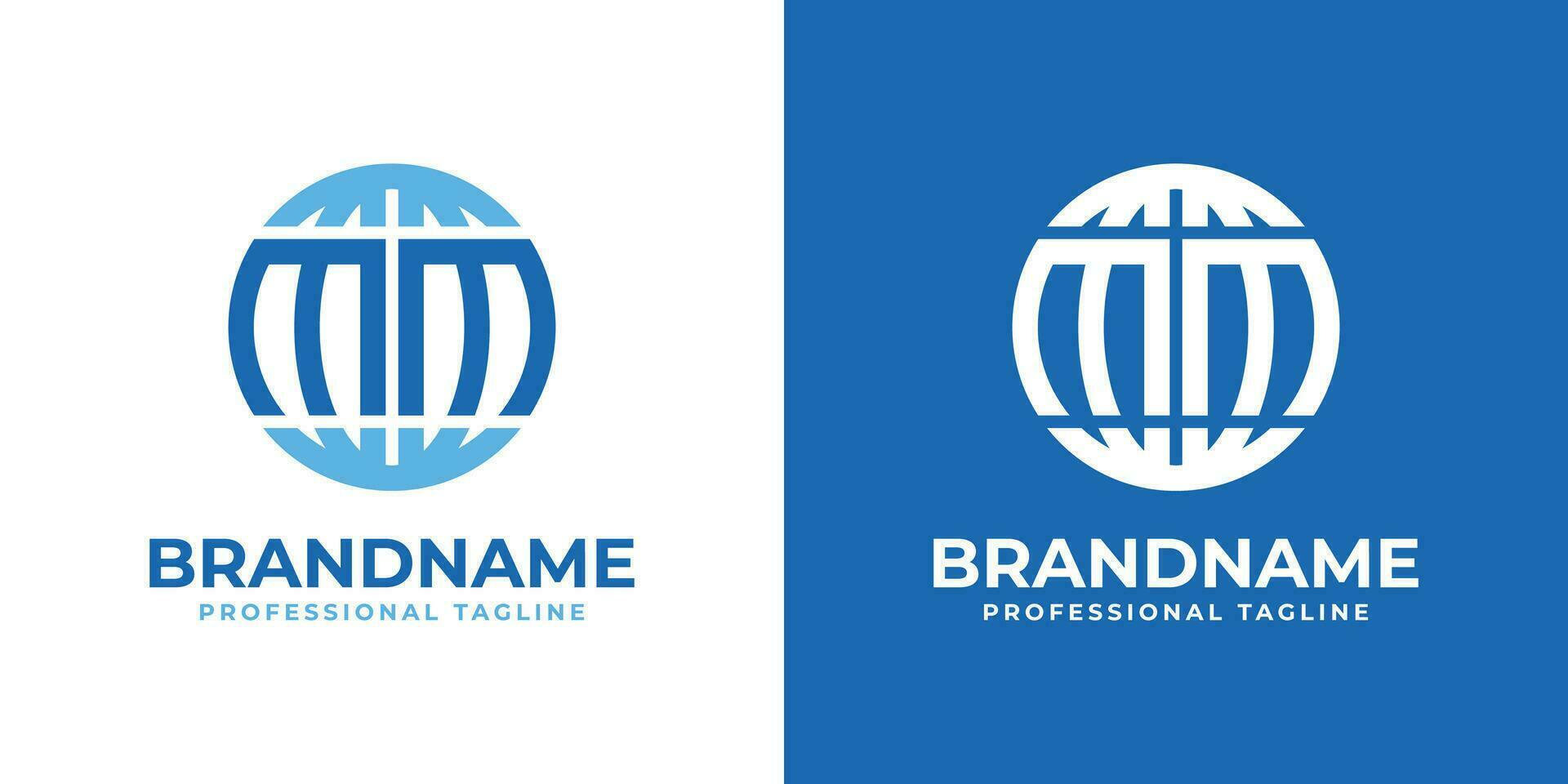 Letter MM Globe Logo, suitable for any business with double M or MM initials. vector