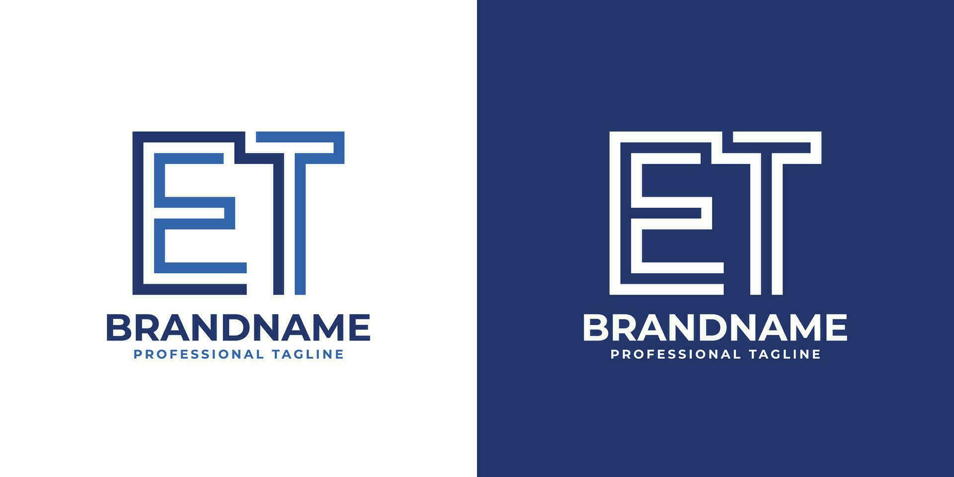 Letter ET Line Monogram Logo, suitable for any business with ET or TE initials. vector