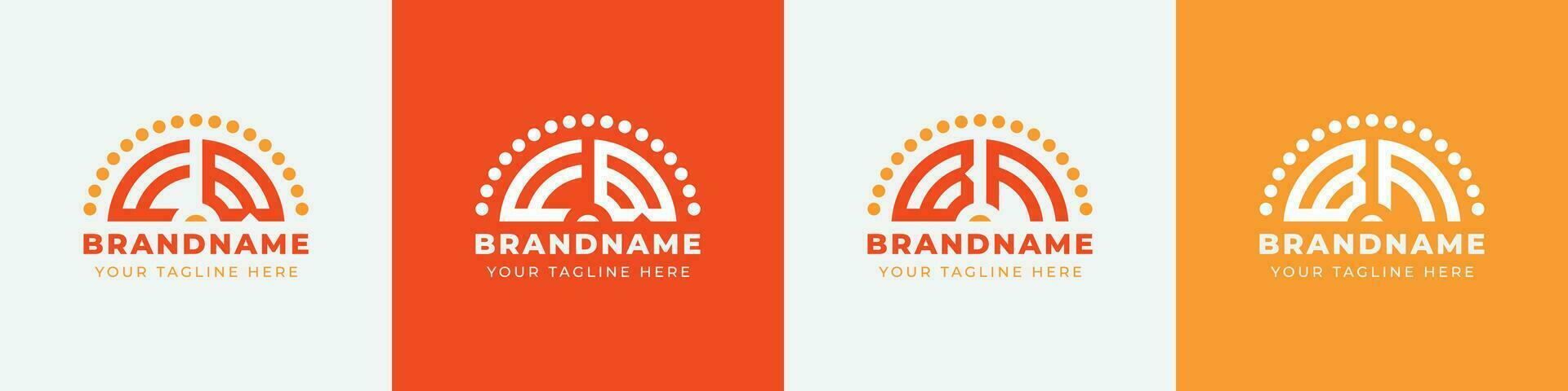 Letter BF and FB Sunrise  Logo Set, suitable for any business with BF or FB initials. vector