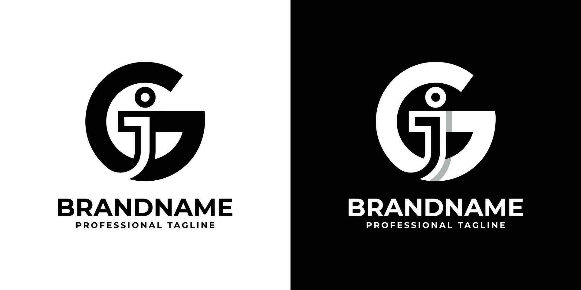 Letter JG or GJ Monogram Logo, suitable for any business with JG or GJ initials. vector