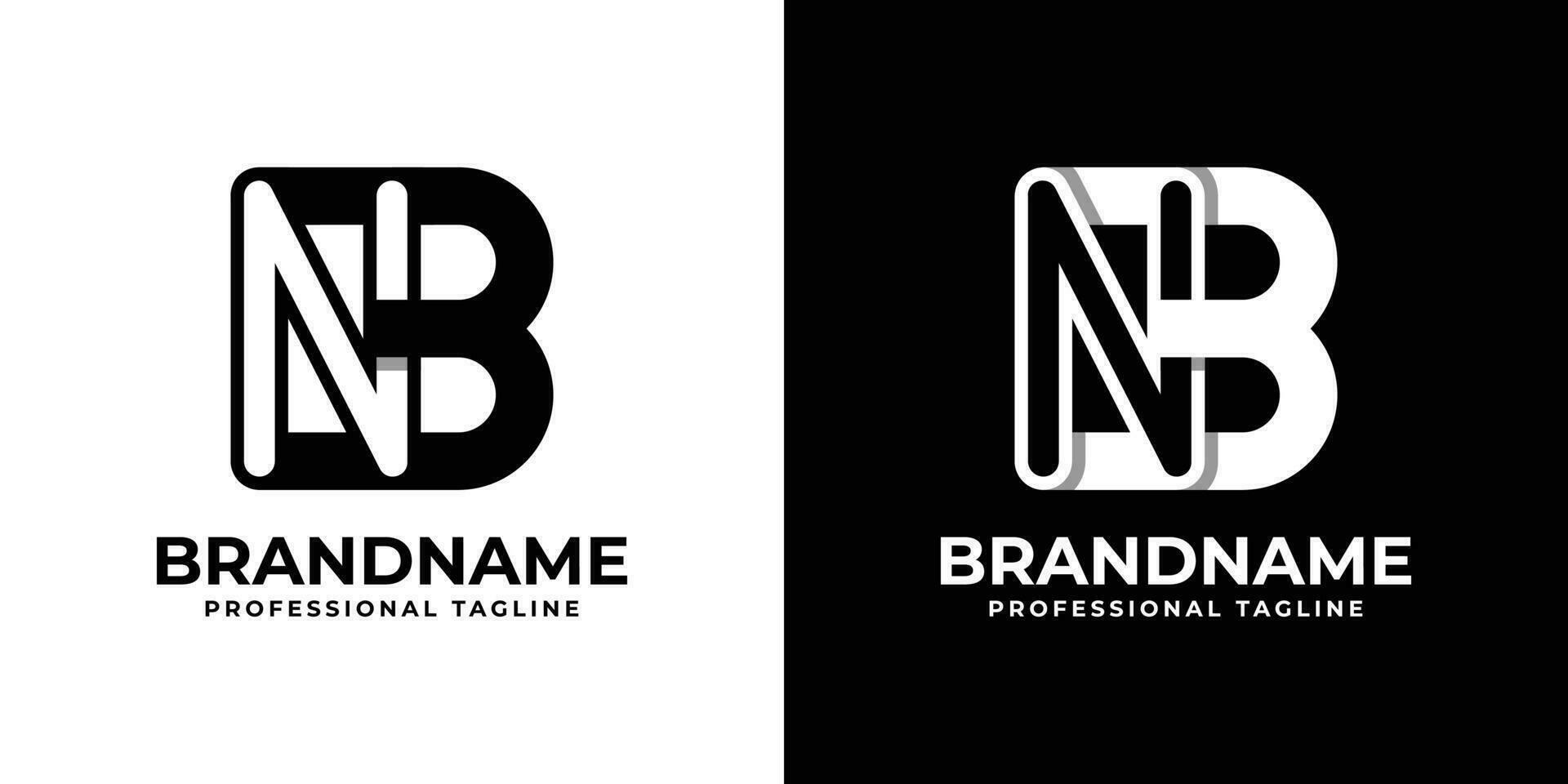 Letter NB or BN Monogram Logo, suitable for any business with NB or BN initials. vector