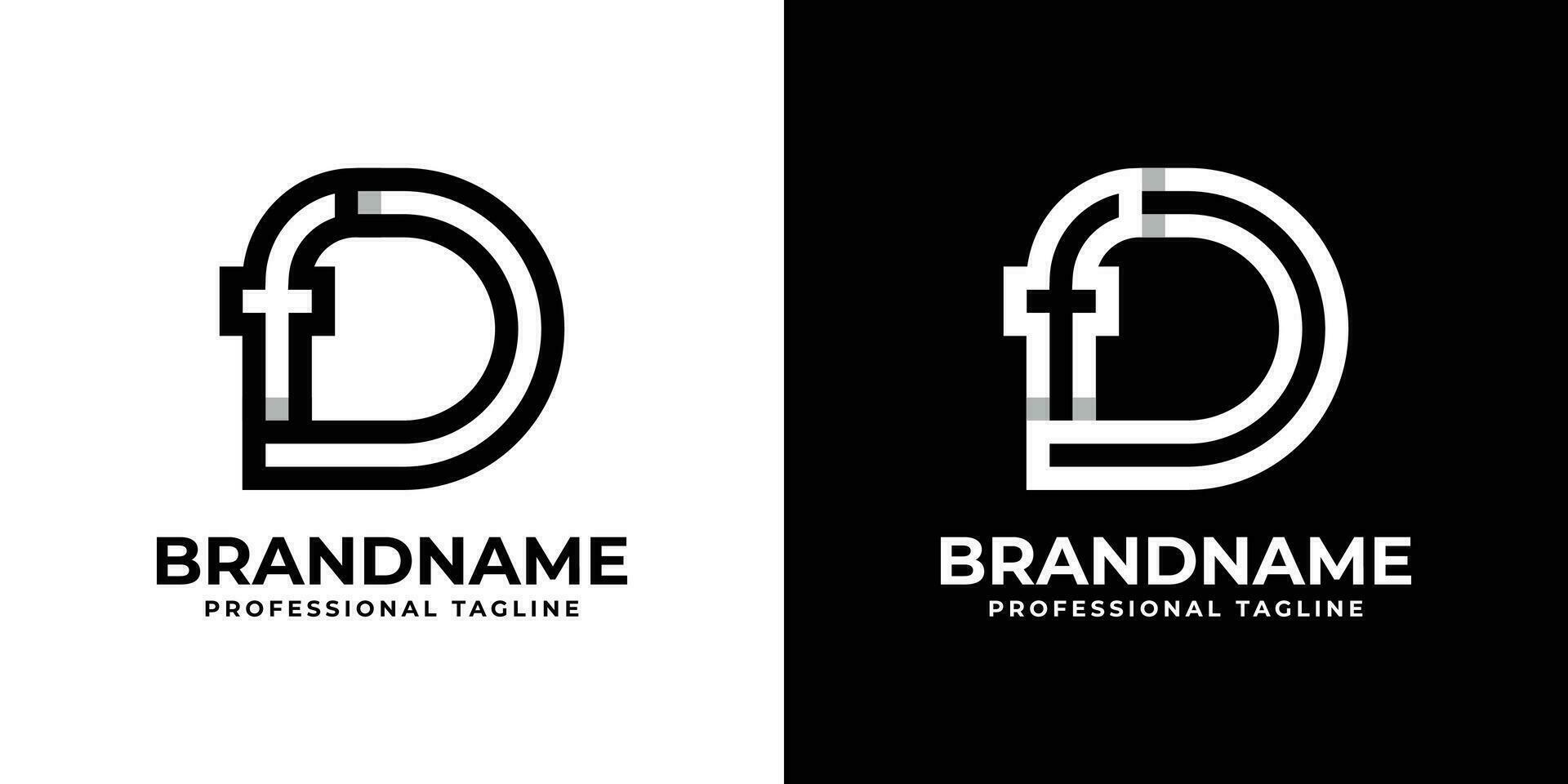 Letter DF or FD Monogram Logo, suitable for any business with DF or FD initials vector