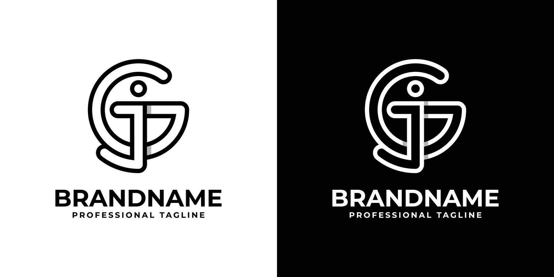 Letter JG or GJ Monogram Logo, suitable for any business with JG or GJ initials. vector