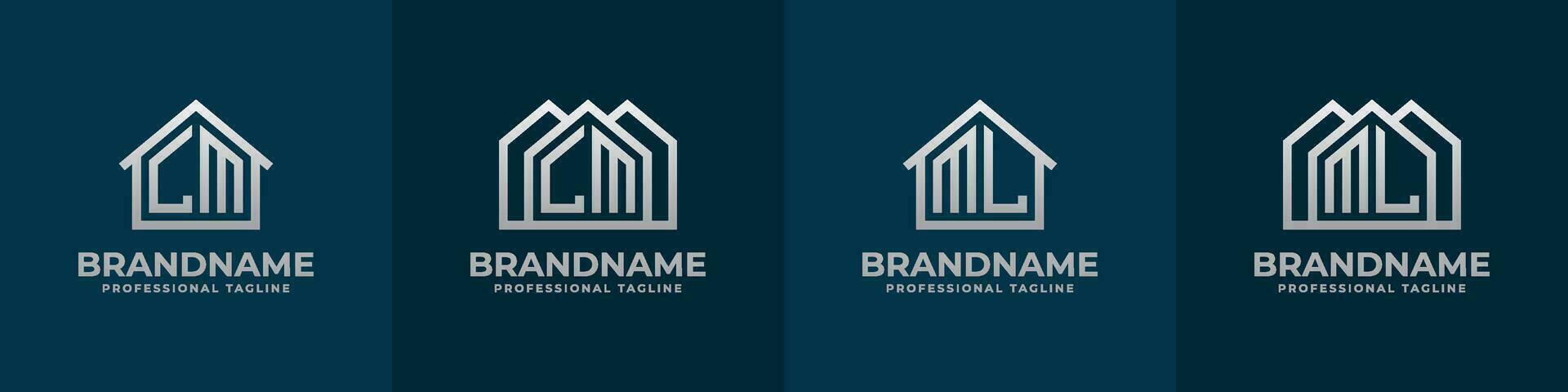 Letter LM and ML Home Logo Set. Suitable for any business related to house, real estate, construction, interior with LM or ML initials. vector