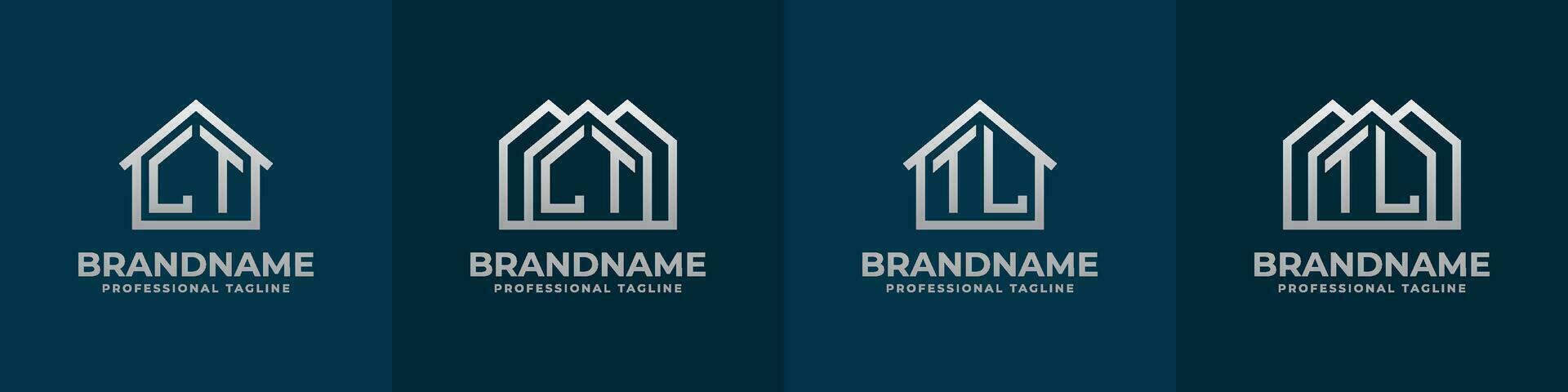 Letter LT and TL Home Logo Set. Suitable for any business related to house, real estate, construction, interior with LT or TL initials. vector