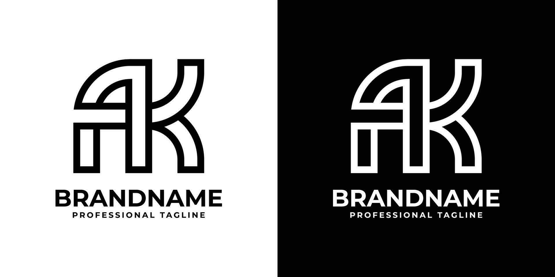 Letter AK or KA Monogram Logo, suitable for any business with AK or KA initials. vector