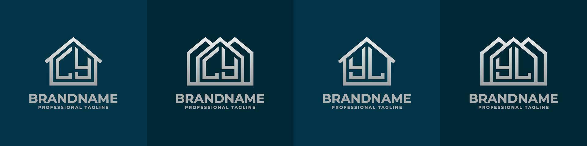 Letter LY and YL Home Logo Set. Suitable for any business related to house, real estate, construction, interior with LY or YL initials. vector