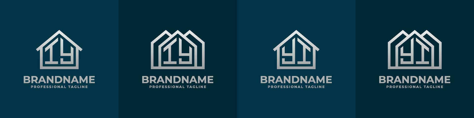 Letter IY and YI Home Logo Set. Suitable for any business related to house, real estate, construction, interior with IY or YI initials. vector