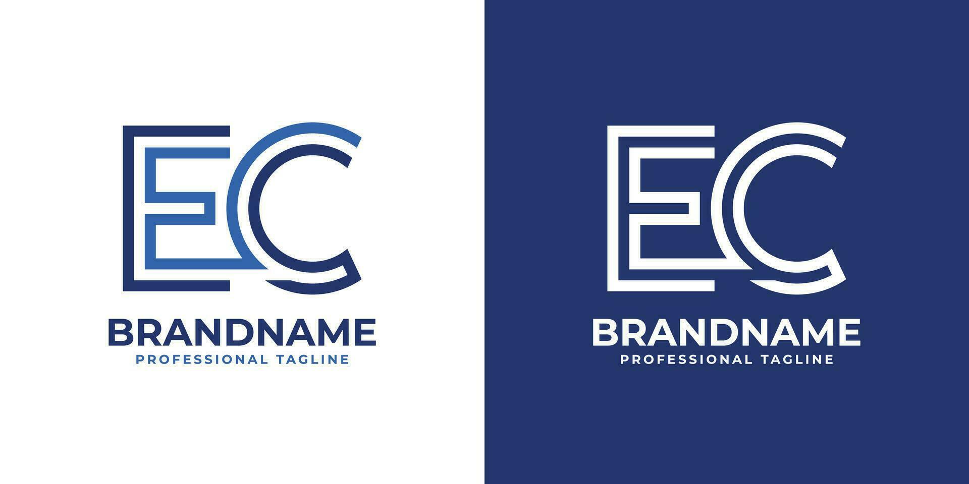 Letter EC Line Monogram Logo, suitable for any business with EC or CE initials. vector