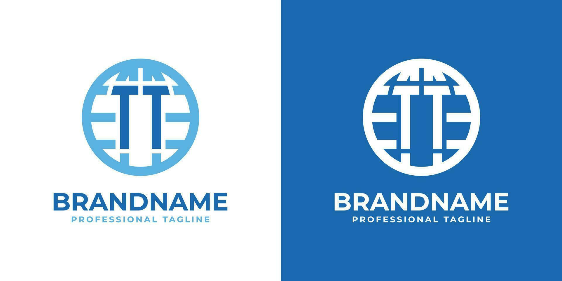 Letter TT Globe Logo, suitable for any business with double T or TT initials. vector