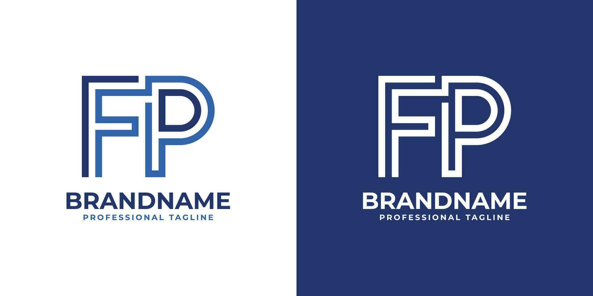 Letter FP Line Monogram Logo, suitable for any business with FP or PF initials. vector