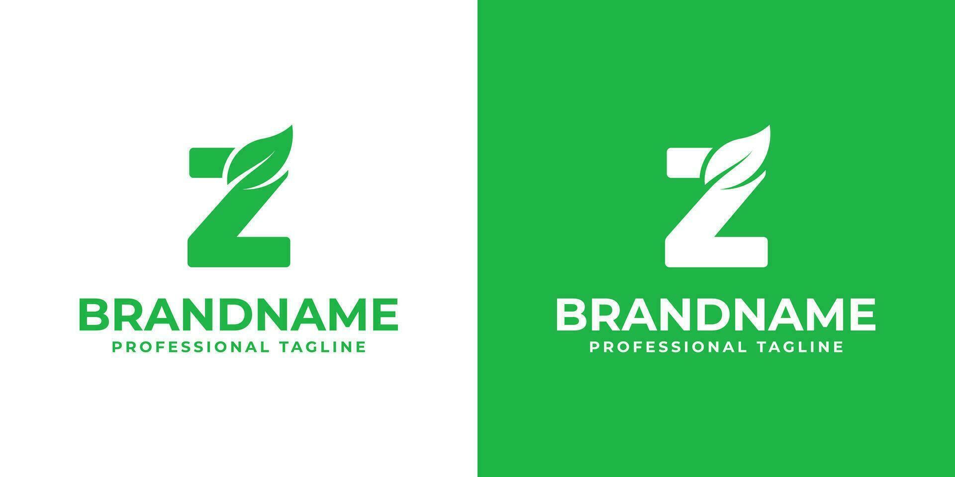 Letter Z Leaf Logo, suitable for business related to leaf, nature, plant, ecology, or environment with Z initial. vector