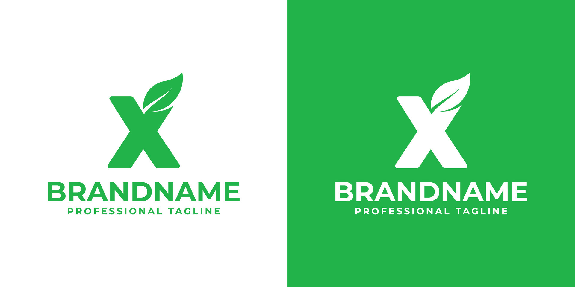Letter X Leaf Logo, suitable for business related to leaf, nature