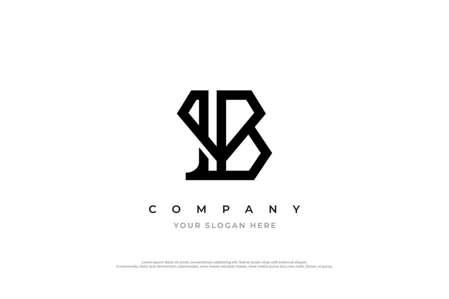 Simple Letter B and Diamond Logo Design Vector