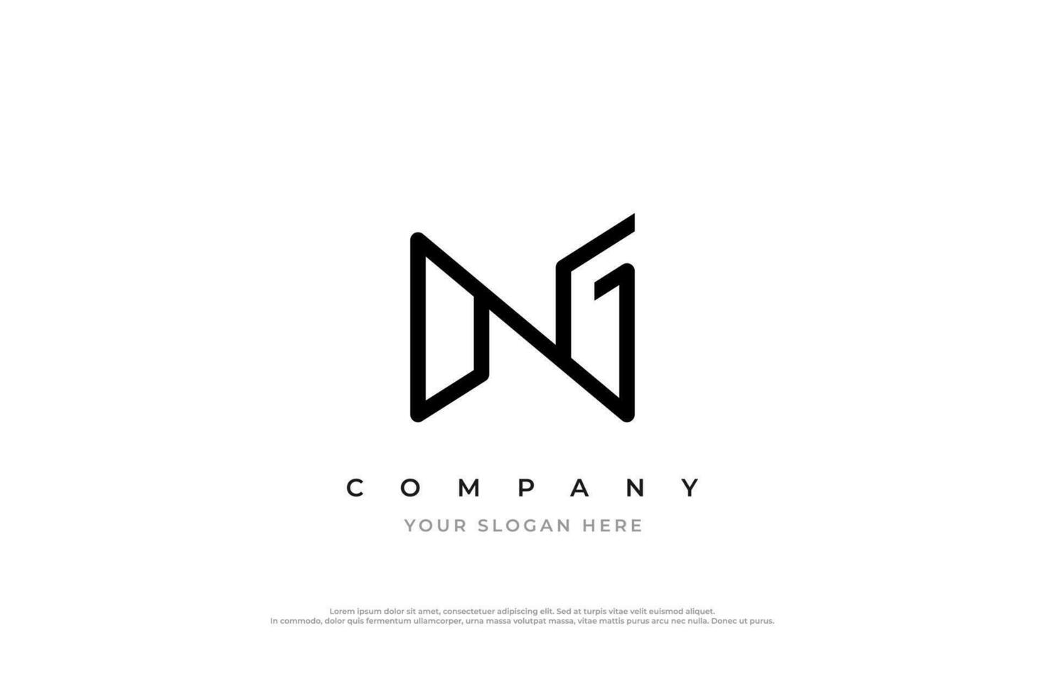 Minimal Letter NG Logo Design Vector