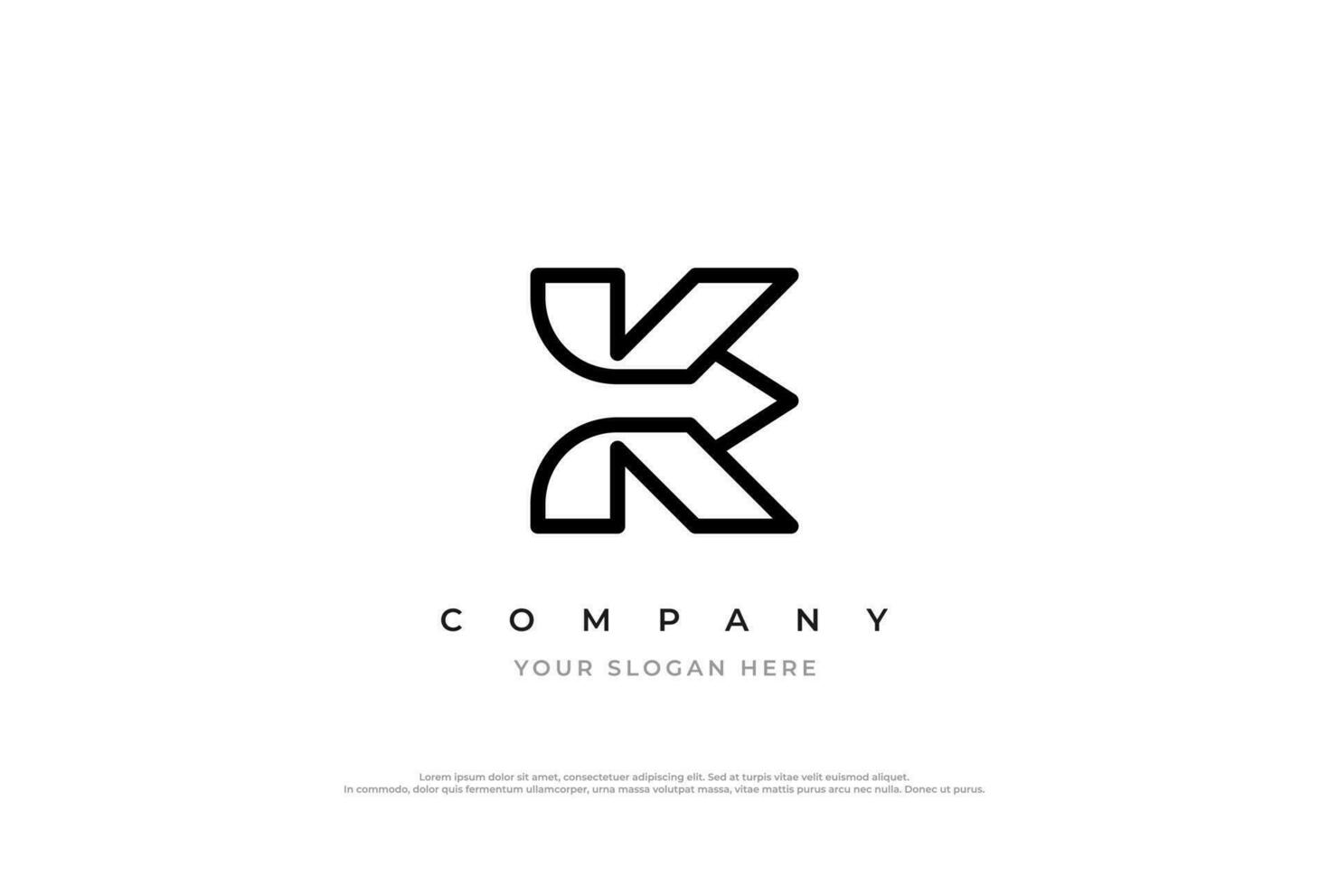 Initial Letter K Arrow Logo Design Vector