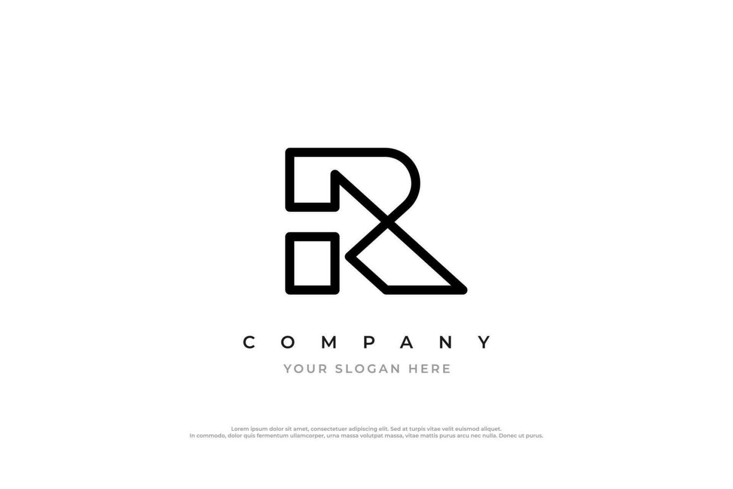 Initial Letter R Arrow Logo Design Vector