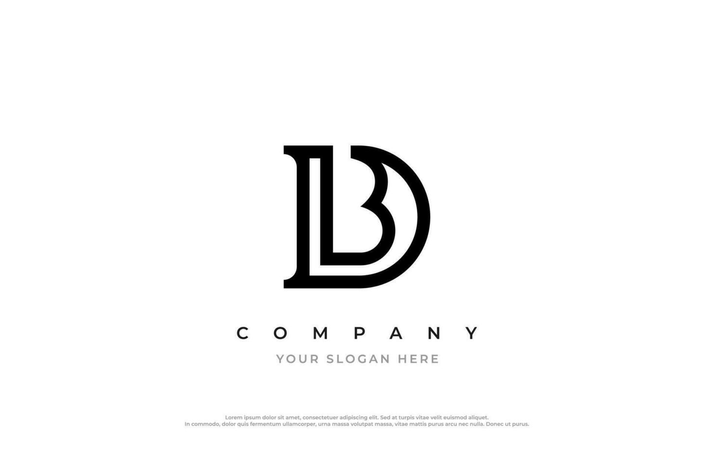 Initial Letter DB Logo or BD Logo Design Vector