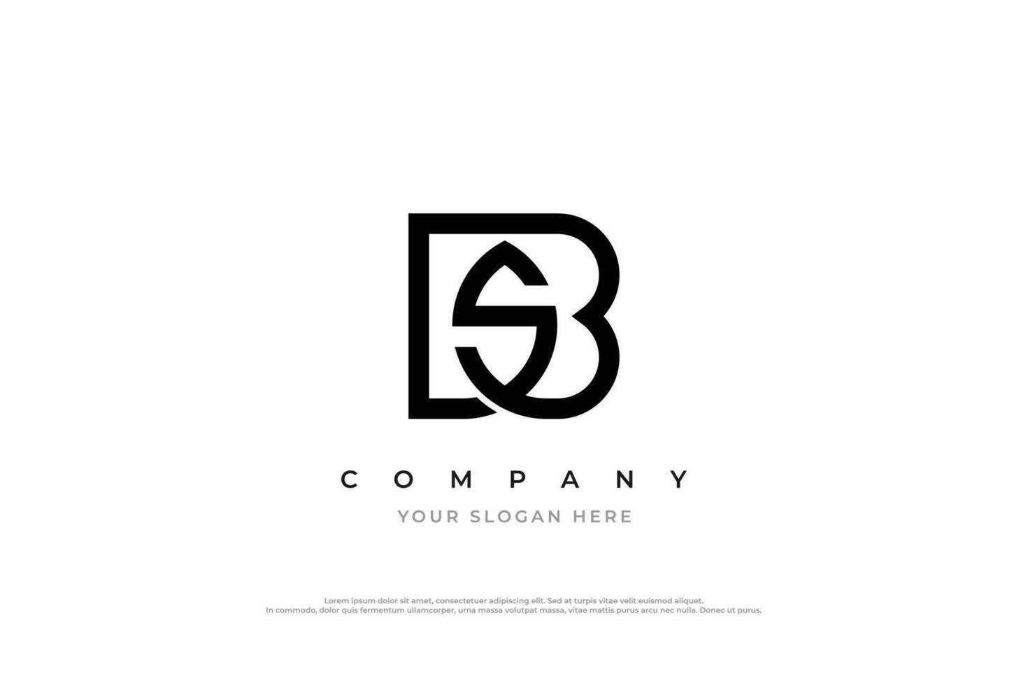 Initial Letter SB or BS Monogram Logo Design Vector
