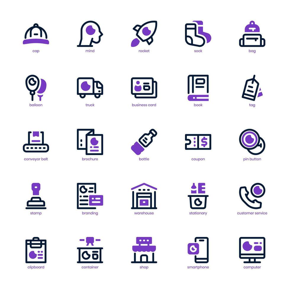 Merchandising Icon pack for your website design, logo, app, and user interface. Merchandising Icon mixed line and solid design. Vector graphics illustration and editable stroke.