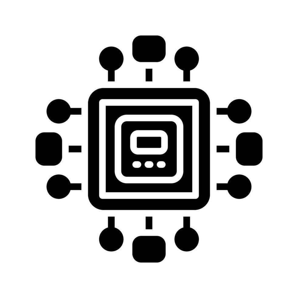 icono de procesador para su sitio web, móvil, presentación y diseño de logotipo. vector