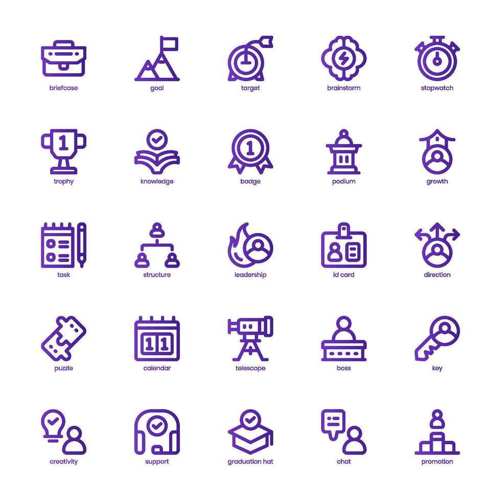 Coaching Icon pack for your website design, logo, app, and user interface. Coaching Icon basic line gradient design. Vector graphics illustration and editable stroke.
