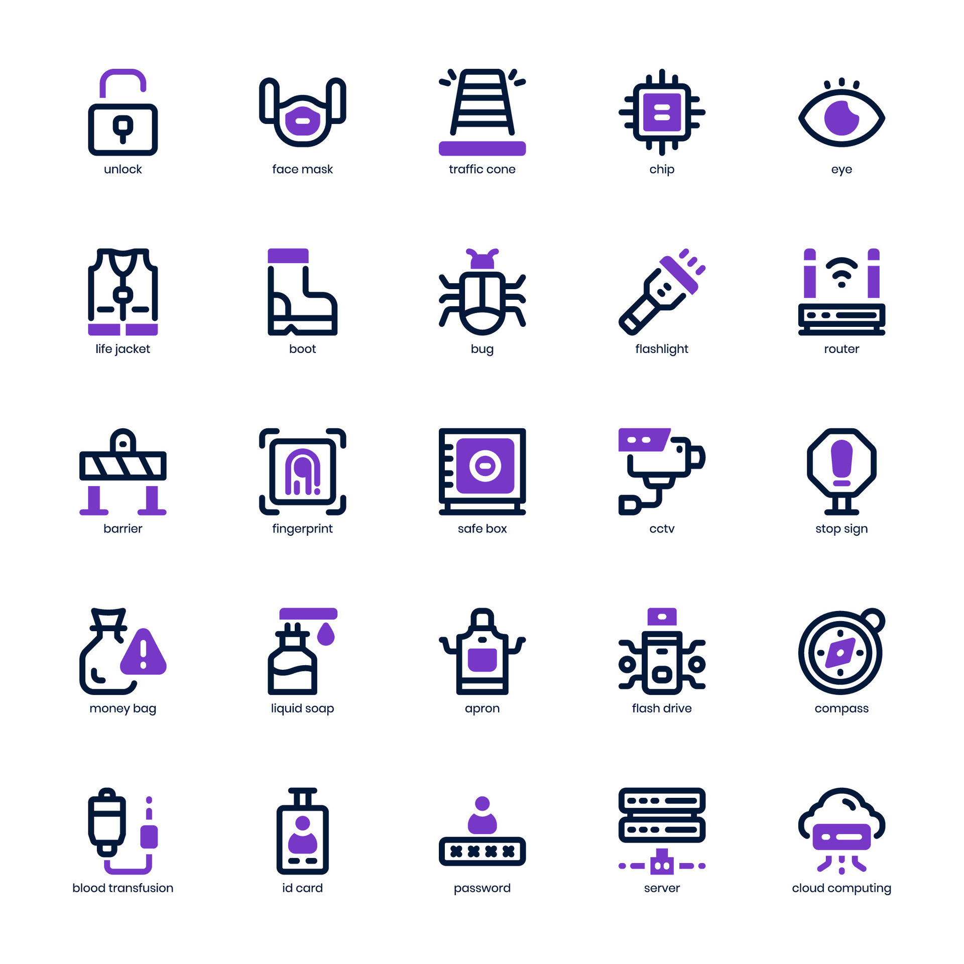 Security and Service Icon pack for your website design, logo, app, and user interface. Security