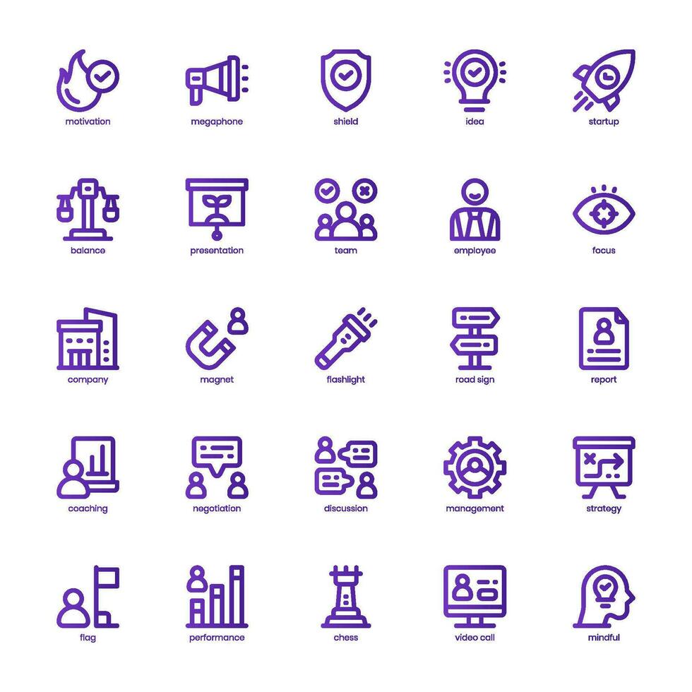Coaching Icon pack for your website design, logo, app, and user interface. Coaching Icon basic line gradient design. Vector graphics illustration and editable stroke.