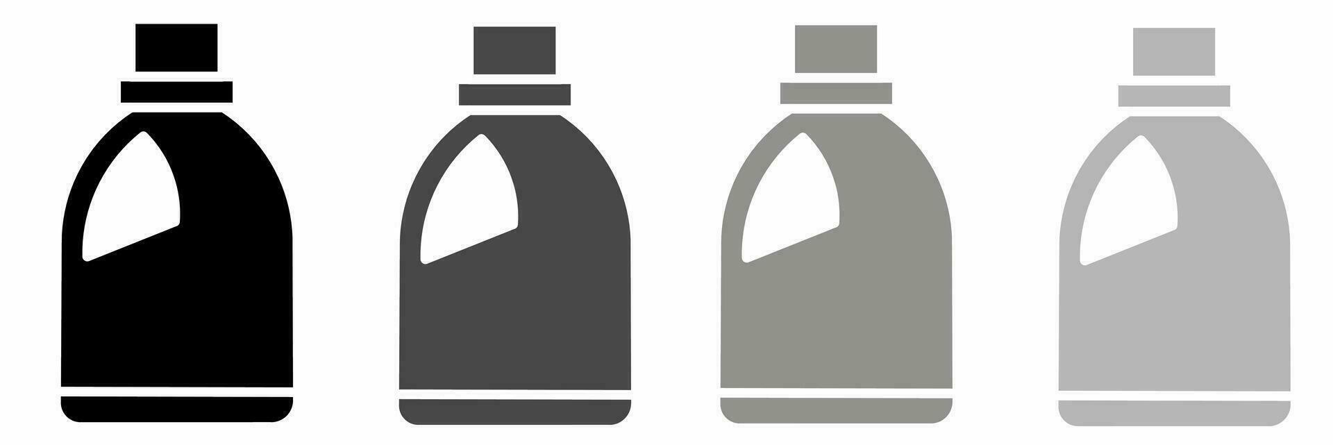 Oil bottle icon black white illustration collection. vector