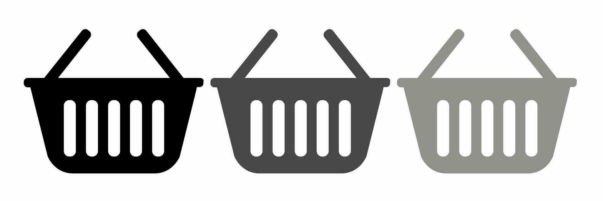 Basket icon black white illustration collection. vector