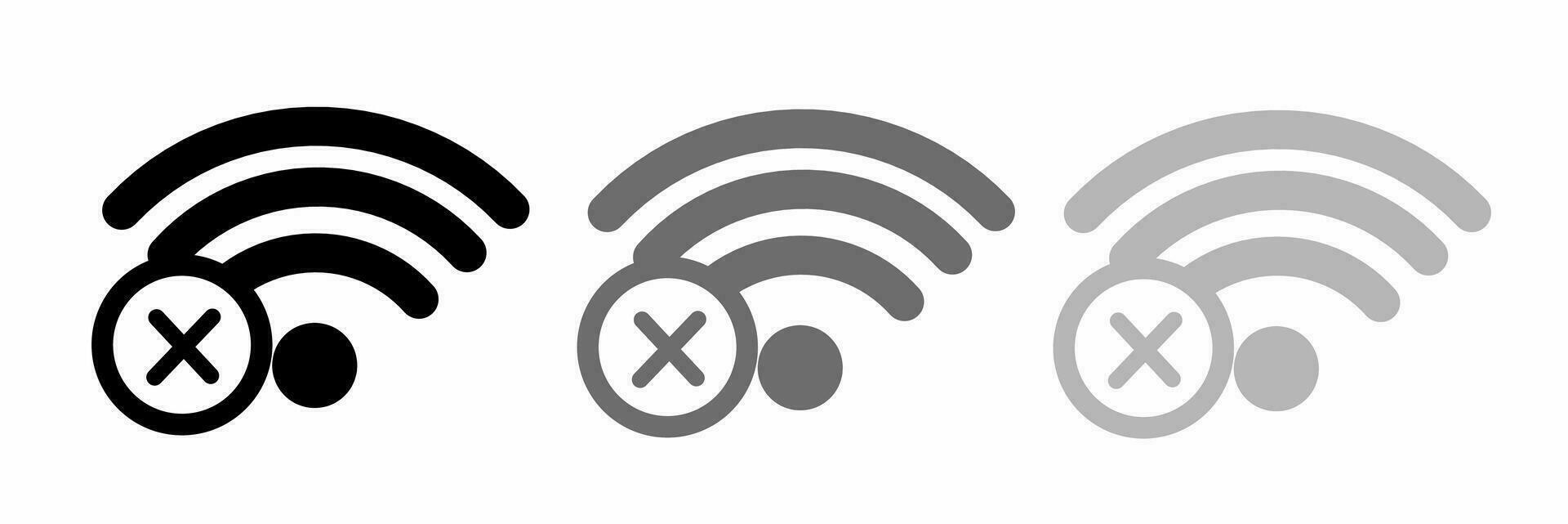 No signal icon black white illustration collection. vector