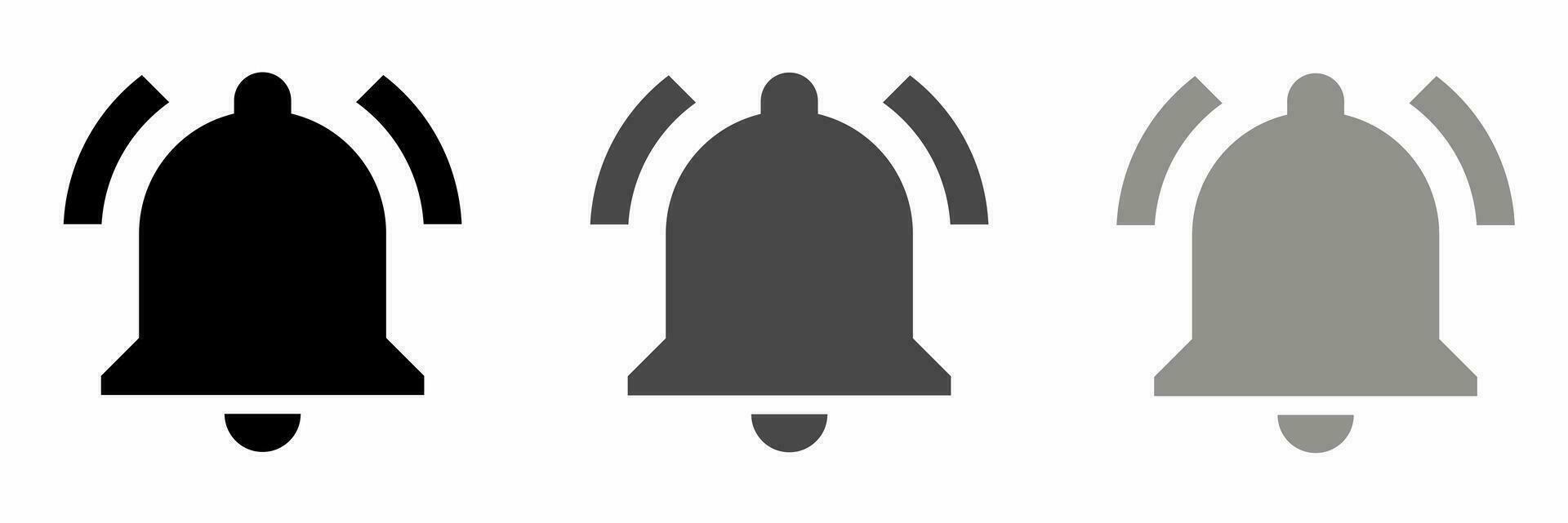 Bell notification icon black white illustration collection. vector