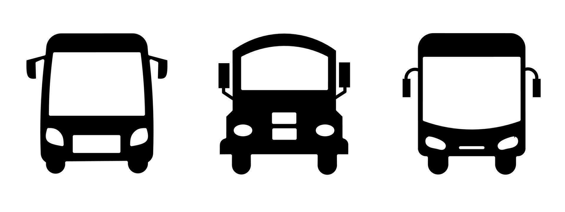 autobús icono colocar. autobús negro y blanco ilustración. valores vector. vector