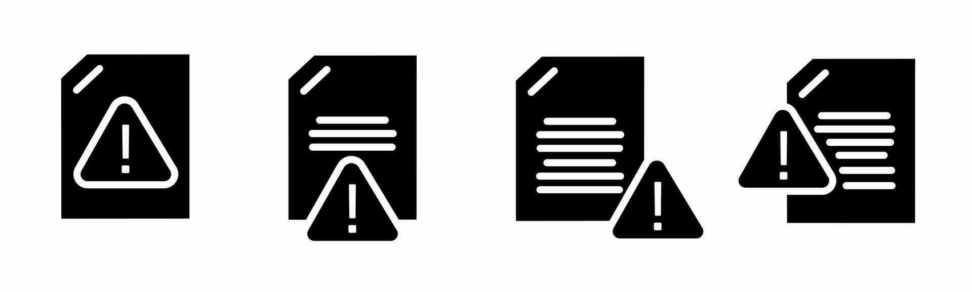 Document icon set. Document black and white illustration. Stock vector. vector