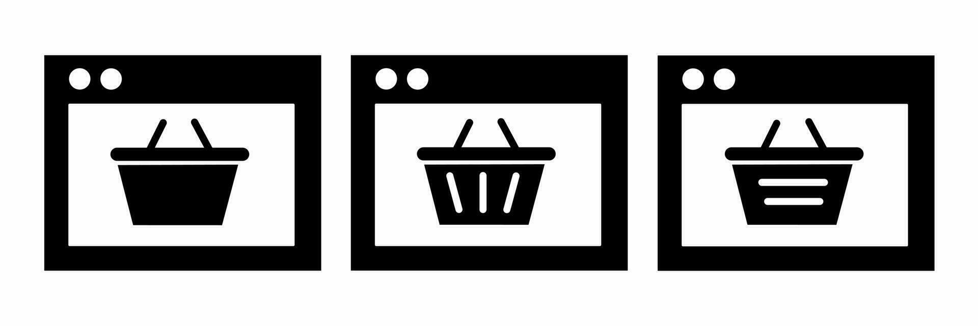 Shopping icon set. Shopping black and white illustration. Stock vector. vector