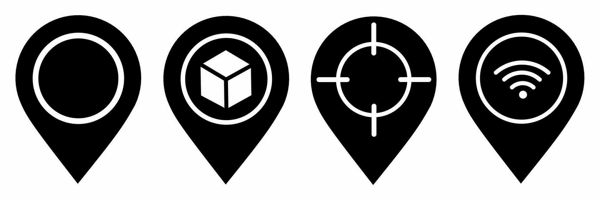 Tracking icon black white illustration collection. vector
