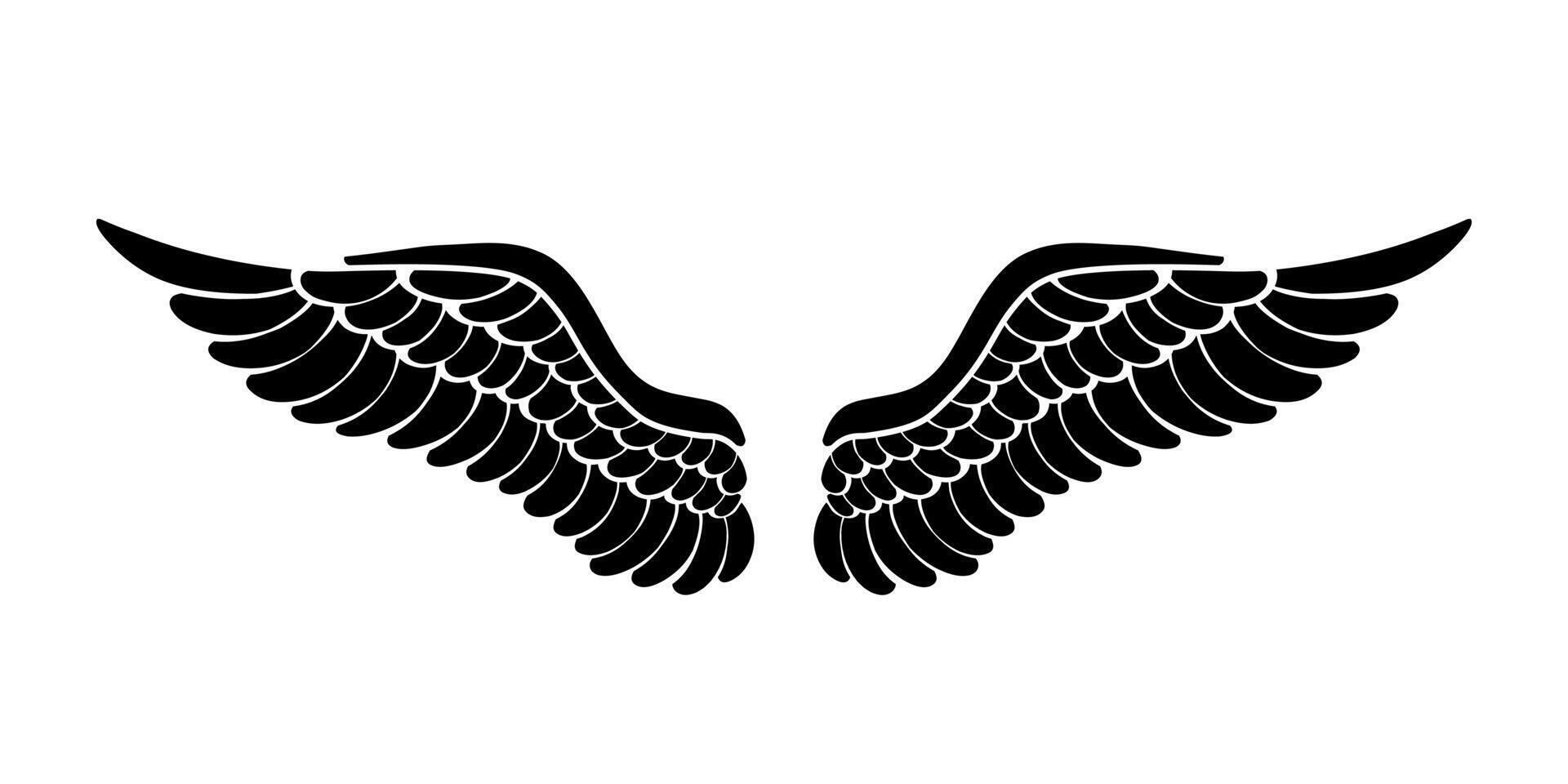 Vector silhouette of angel wings